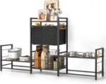 Lomivra Dog Feeding Station with 2 Elevated Bowl Stands & Large Storage