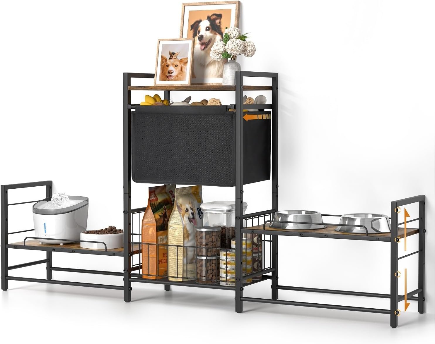 Lomivra Dog Feeding Station with 2 Elevated Bowl Stands & Large Storage Lomivra Dog Feeding Station with 2 Elevated Bowl Stands & Large Storage