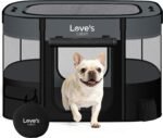 Love's cabin Pet Puppy Dog Playpen, Medium Dog Tent Crates Cage Indoor/Outdoor, Portable Exercise Playpen for Cat, Foldable Pop Up Dog Kennel Playpen with Carring Case (M, Grey)