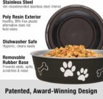 Loving Pets Bella Dog Bowls- Stainless Steel Dog & Cat Bowls - Spill Proof Dog Food Bowl, Cat Bowl, Puppy Essentials & Pet Supplies Great for Home & Travel (Medium 20-35 lbs, Espresso) - Image 2