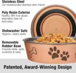 Loving Pets Bella Dog Bowls- Stainless Steel Dog & Cat Bowls - Spill Proof Dog Food Bowl, Cat Bowl, Puppy Essentials & Pet Supplies Great for Home & Travel (Small 10-20 lbs, Champagne) - Image 2