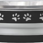 Loving Pets Corsa Dog Bowls- Stainless Steel Dog & Cat Bowls – Spill Proof Dog Food Bowl, Cat Bowl, Puppy Essentials & Pet Supplies Great for Home & Travel (Small 10-20 lbs, Stealth Black)