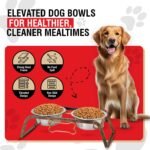 Loving Pets Elevated Dog Bowls – Raised Stainless Steel Dog Bowls with Steel Stand – Non-Skid, No Spill Feeder for Small, Medium & Large Dogs – Easy to Clean, Durable Raised Dog Feeding Station - Image 2