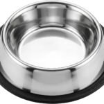 Loving Pets Stainless Steel Non-Tip Dog Bowl – Heavy Duty No Spill Dog Bowl with Removable Rubber Base – Durable, Non-Skid Stainless Steel Dog Food Bowl & Dog Water