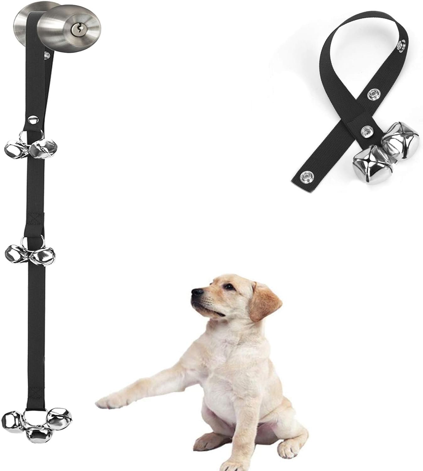 Luckyiren Upgraded Puppy Bells Dog Doorbells for Door Knob/Potty Training/Go Outside-Dog Bells for Puppies Dogs Doggy Doggie Pooch Pet Cat for Dog Lovers-Premium Quality-3 Snaps for Length Adjustment Luckyiren Upgraded Puppy Bells Dog Doorbells for Door Knob/Potty Training/Go Outside-Dog Bells for Puppies Dogs Doggy Doggie Pooch Pet Cat for Dog Lovers-Premium Quality-3 Snaps for Length Adjustment