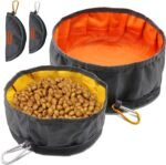 LumoLeaf Collapsible Dog Travel Bowl, 2 Packs Large 68oz/80oz Lightweight Foldable Bowl, Water and Food Bowls for Pets Dogs with Zipper (8+10 Cups)