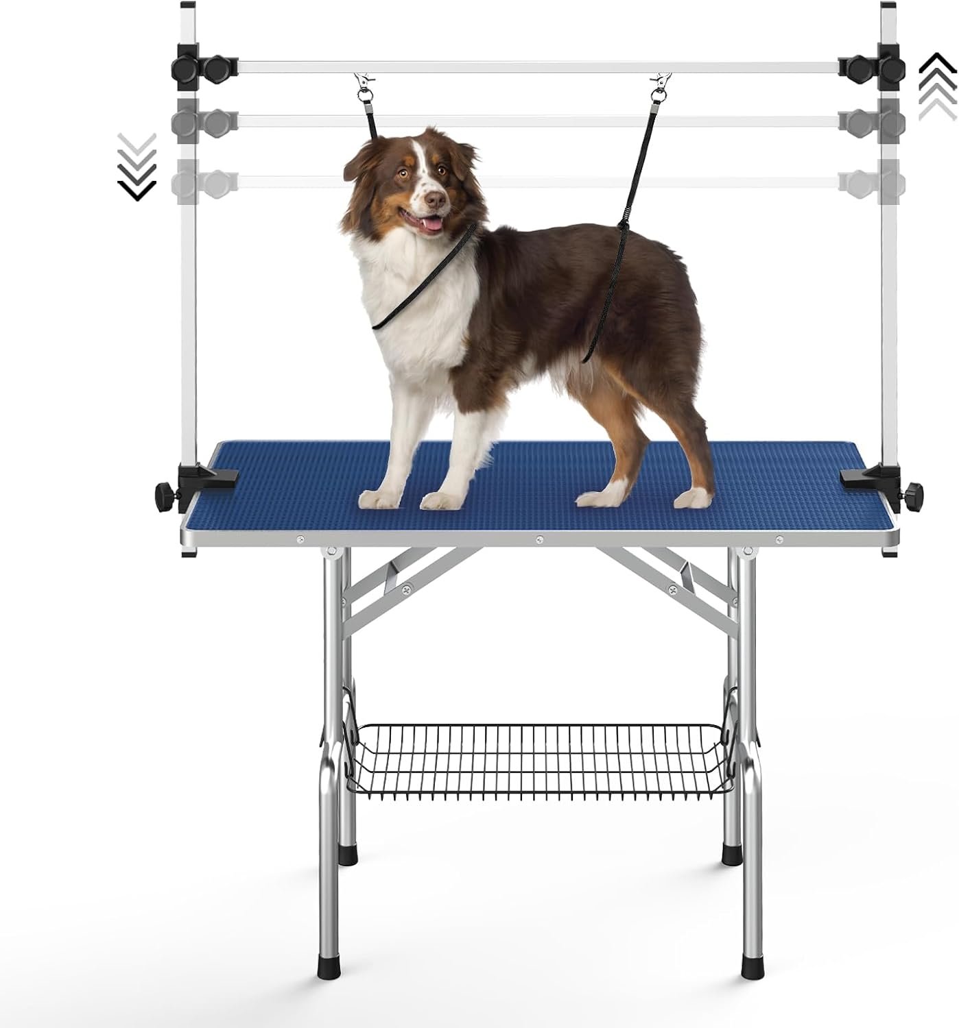 Lyromix 36” Stainless Steel Pet Dog Grooming Table, Arm/Noose/Tray, Blue Lyromix 36” Stainless Steel Pet Dog Grooming Table, Arm/Noose/Tray, Blue