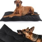 MABOZOO Chew Proof Indestructible Dog Beds for Aggressive Chewers,Durable Dog Crate Pad,Washable Tough Pet Mats for Kennel,Black,XL 28×41 in