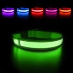 MASBRILL LED Dog Collar – Light Up Dog Collars Rechargeable – Waterproof Night Walking Glowing Dog Collar for Small, Medium, Large Dogs