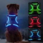 MASBRILL LED Dog Harness – Light Up, No Pull, Rechargeable for Night Walking, Adjustable Illuminated & Reflective Vest for Small to Large Dogs