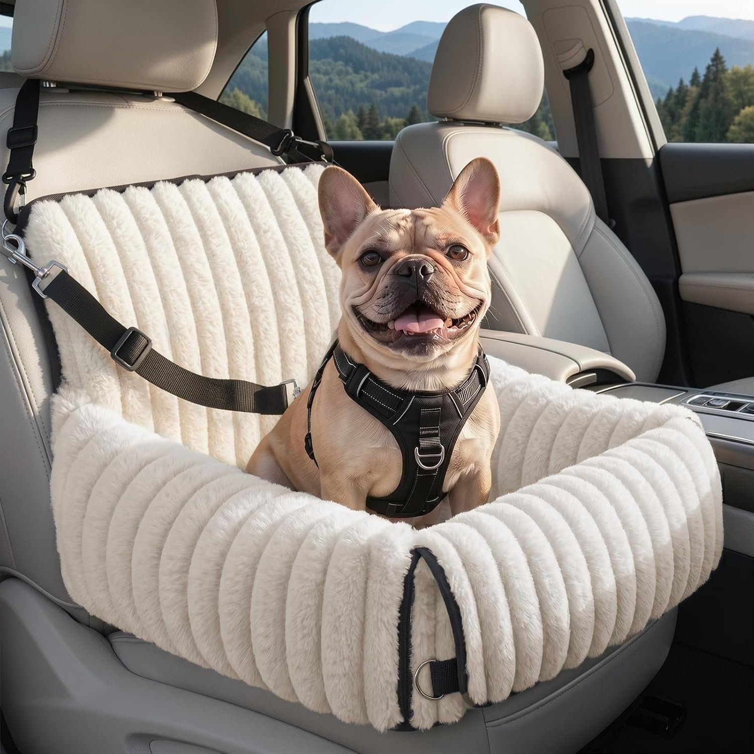 MIXJOY 6-in-1 Dog Car Seat for Small/Medium Dogs up to 23 lbs, Beige MIXJOY 6-in-1 Dog Car Seat for Small/Medium Dogs up to 23 lbs, Beige