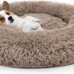 MIXJOY Orthopedic Dog Bed Comfortable Donut Cuddler Round Pet Beds Ultra Soft Washable Dog and Cat Cushion (20”/23”/30”) (23”, Brown)