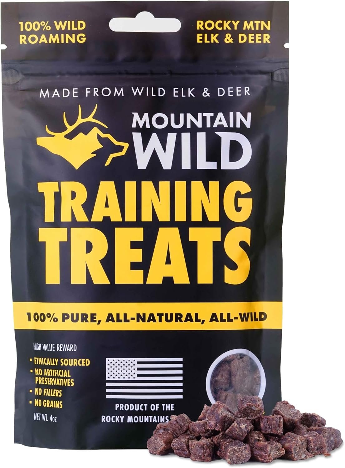 MOUNTAIN WILD Training Treats for Dogs – Wild Elk & Venison – 4oz, 1 Bag MOUNTAIN WILD Training Treats for Dogs – Wild Elk & Venison – 4oz, 1 Bag