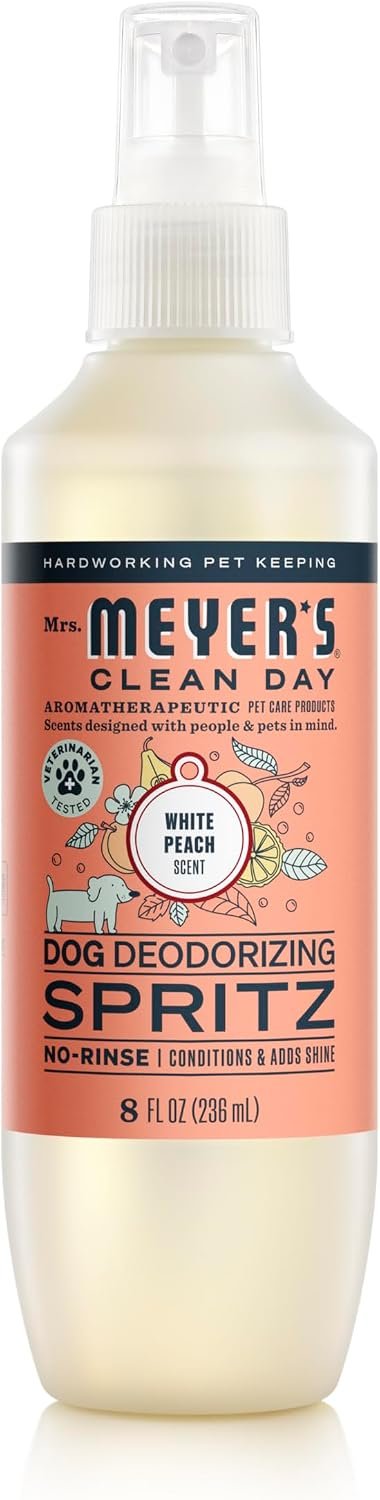 MRS. MEYER’S Clean Day Dog Deodorizing Spray, White Peach Scent, 8oz MRS. MEYER’S Clean Day Dog Deodorizing Spray, White Peach Scent, 8oz