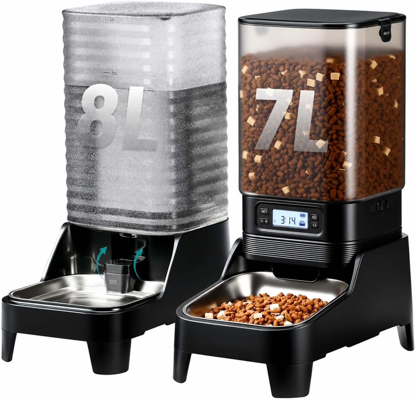 Marchul 15L Automatic Cat Feeder and Water Dispenser, Programmable Feeder Marchul 15L Automatic Cat Feeder and Water Dispenser, Programmable Feeder