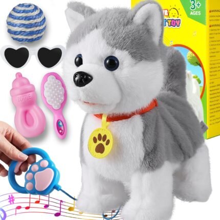 Marsjoy Husky Walking Barking Dog for Kids Interactive Musical Puppy Robot