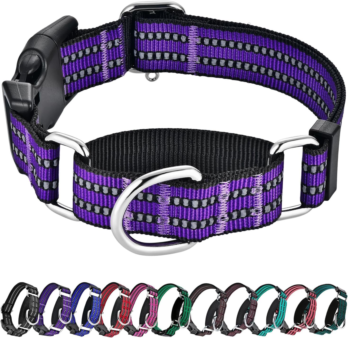 Martingale Collar for Dogs,Reflective Escape Proof,Purple,M Martingale Collar for Dogs,Reflective Escape Proof,Purple,M