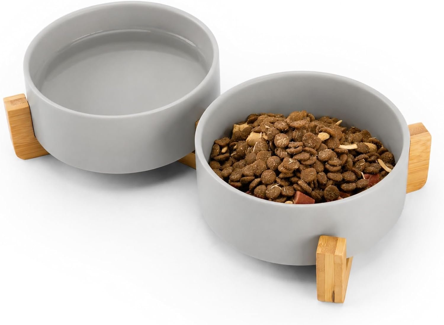 MateeyLife Ceramic Dog and Cat Bowls with Stand, 1.7Cup Dog Bowls Set,Grey MateeyLife Ceramic Dog and Cat Bowls with Stand, 1.7Cup Dog Bowls Set,Grey