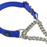 Max and Neo Stainless Steel Chain Martingale Collar – We Donate to a Dog Rescue for Every Collar Sold (Large, Blue)