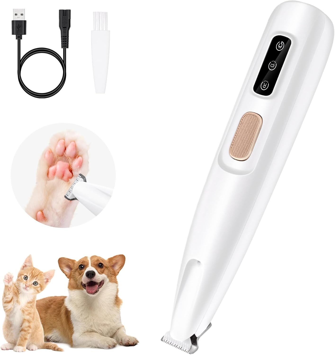 Mcbazel Pet Micro Precision Trimmer, Multifunctional Pet Hair Trimmer Waterproof Rechargeable Shaver with LED Light for Paws Eyes Ears Face Buttocks for Small Dogs and Cats,50dB Quiet Shave. Mcbazel Pet Micro Precision Trimmer, Multifunctional Pet Hair Trimmer Waterproof Rechargeable Shaver with LED Light for Paws Eyes Ears Face Buttocks for Small Dogs and Cats,50dB Quiet Shave.