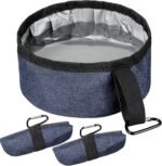 Meanplan 2 Pack 40 oz Portable Travel Dog Bowl, Dark Blue
