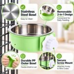 Mechpia 2 Pieces Crate Dog Bowl, Removable Stainless Steel Pet Kennel Hanging Food Water Feeder Bowl Cage Coop Cup for Puppy Medium Dog Cat Rabbit Ferret Bird (Blue,Green) - Image 2