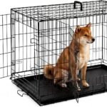 Medium Dog Crate 36 Inch Foldable Double Door Dog Cage Pet Kennel