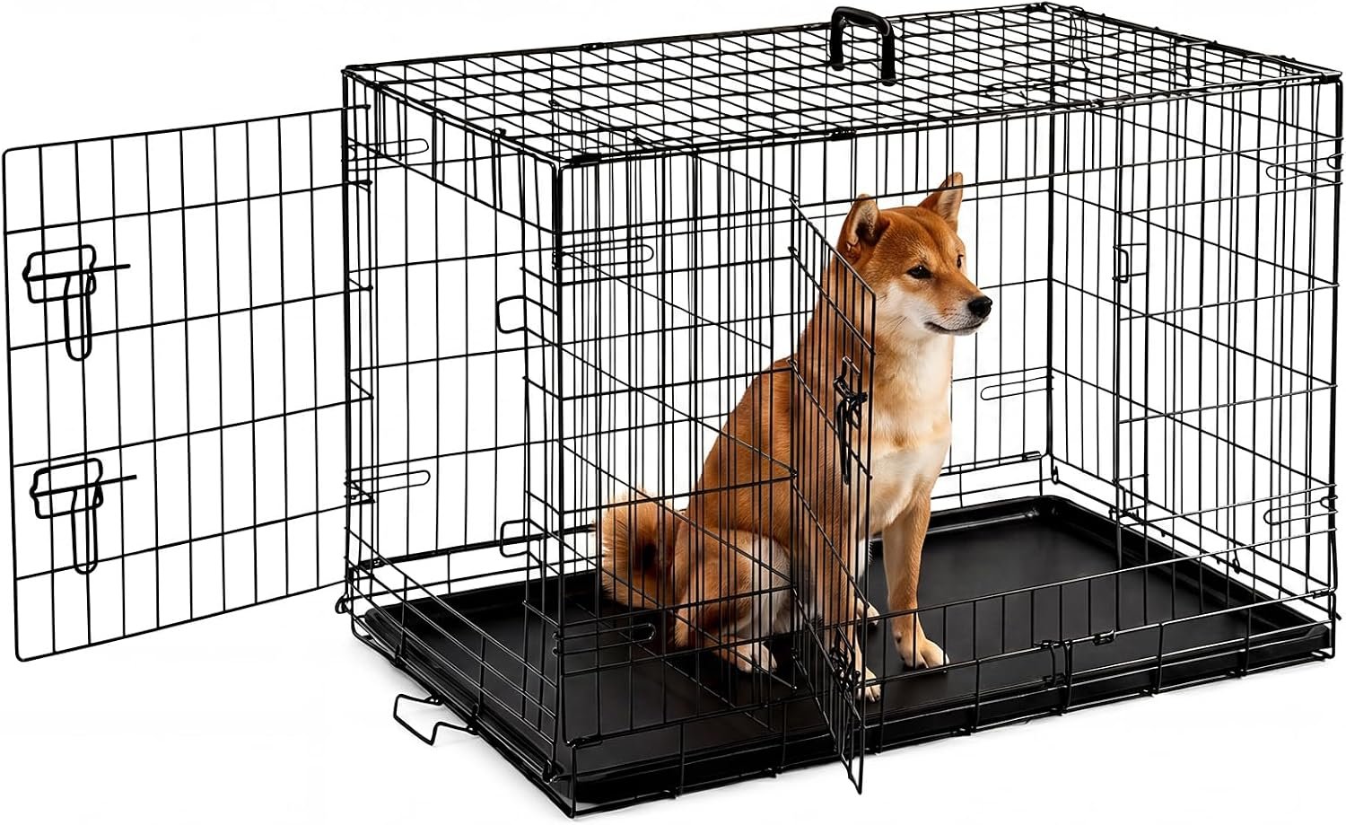 Medium Dog Crate 36 Inch Foldable Double Door Dog Cage Pet Kennel Medium Dog Crate 36 Inch Foldable Double Door Dog Cage Pet Kennel