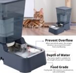 Meikuler Pets Auto Feeder 5.2L,Food Feeder and Water Dispenser Set for Medium & Large Dogs Cats and Pets Animals (Navy) - Image 2