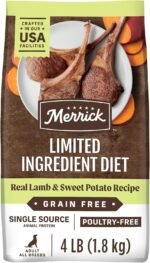 Merrick Limited Ingredient Lamb Sweet Potato Dry Dog Food, 4 lb Bag