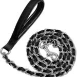 Metal Chain Dog Leash Chew Proof for Dogs, Black, 3.5mm, 6FT