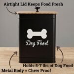 Metal Dog Food Container 5-7lb, 25 Cup w/ Airtight Bamboo Lid, Metal Handle - Image 2