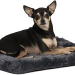 MidWest Homes for Pets QuietTime XXS Dog Bed – Gray Faux Fur Bolster, Ultra-Soft and Machine Washable, Fits 18-Inch Crates and Carriers, for Small Dogs and Cats