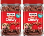 Milk-Bone Soft & Chewy Dog Treats, Made with Real Bacon, 25 Ounce Canister, 1.56 Pound (Pack of 2)