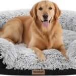 Miorun Fluffy Orthopedic Dog Beds Large Sized Dog, 43″ Bolster Sofa Bed