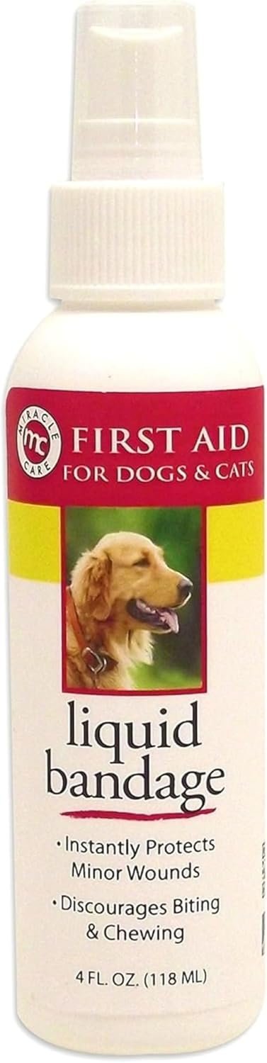 Miracle Care First Aid Liquid Bandage Spray for Dogs and Cats, 4 Ounce Miracle Care First Aid Liquid Bandage Spray for Dogs and Cats, 4 Ounce