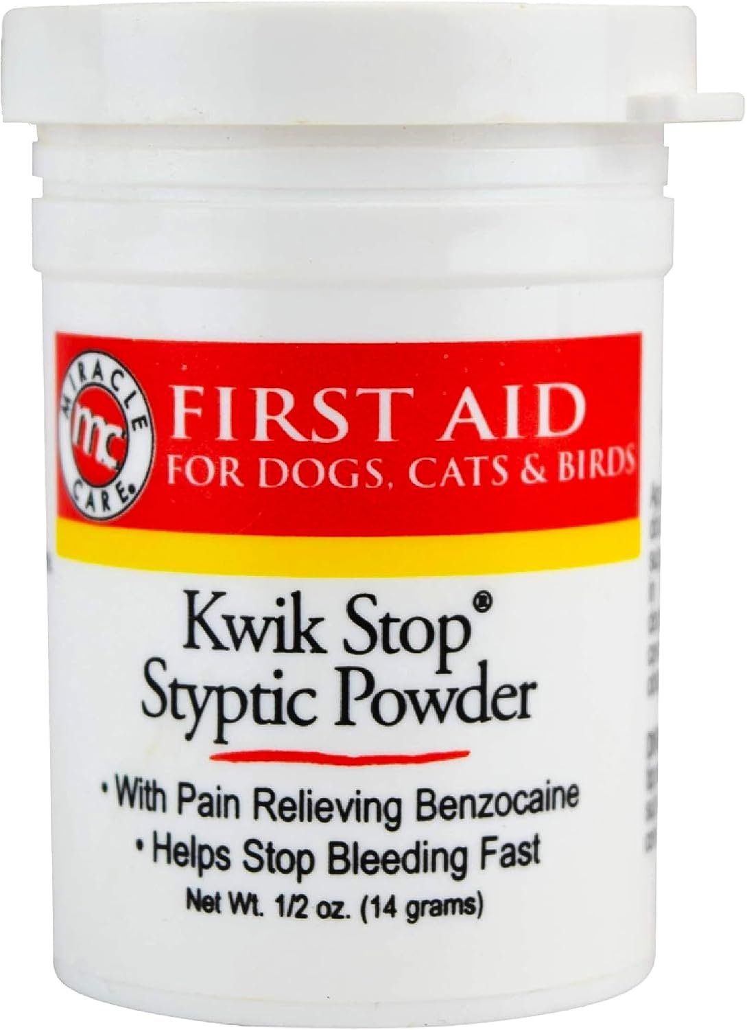 Miracle Care Kwik Stop Styptic Powder for Dogs, Cats, and Birds, 0.5 Ounce Miracle Care Kwik Stop Styptic Powder for Dogs, Cats, and Birds, 0.5 Ounce