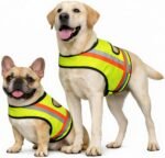 Miyake Reflective Dog Vest, High Visibility Dog Safety Vest for Night Walking, Dog Hunting Vest for Outdoor, Hi-Vis Fluorescent Yellow