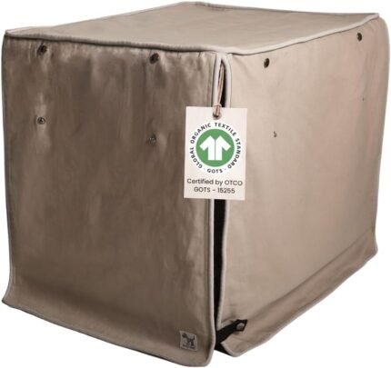 Molly Mutt Tan Dog Crate Cover, Non-Toxic & 100% Cotton, 30″x21″x24″