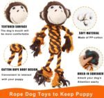 Monkey Rope Dog Toy, Plush Elephant Squeaky Dog Toy, 2 Pack - Image 2