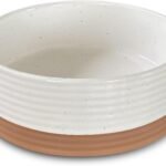 Mora Ceramic Pet Bowl Size Medium – Food/Water Dish for Large Puppies, Cats, Retrievers, Medium Sized Dogs, ect. 28oz or 4 Cups – Basic Bowls for Your Dog or Cat, Mix and Match for a Set – Vanilla