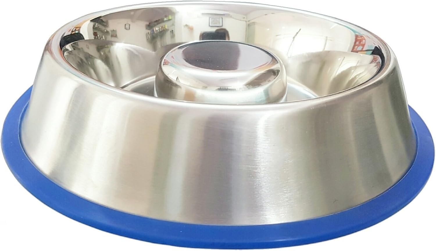 Mr. Peanut’s Stainless Steel Interactive Slow Feed Dog Bowl with a Blue Silicone Base, Fun Healthy Bloat Stop Feeder (Medium) Mr. Peanut’s Stainless Steel Interactive Slow Feed Dog Bowl with a Blue Silicone Base, Fun Healthy Bloat Stop Feeder (Medium)