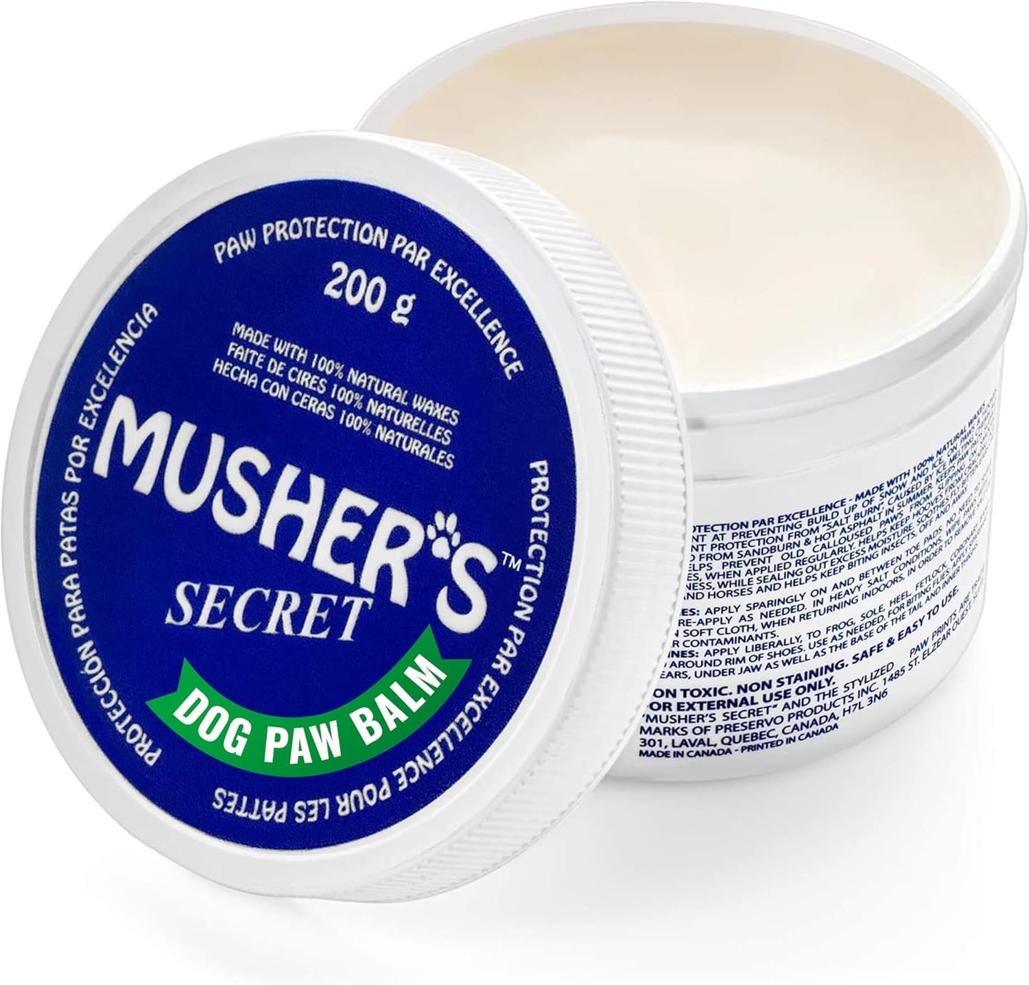 Musher’s Secret All-Natural Dog Paw Balm, All-Season Paw Protector, 200g Musher’s Secret All-Natural Dog Paw Balm, All-Season Paw Protector, 200g