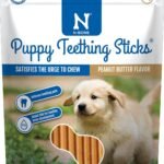 N-Bone Puppy Teething Sticks, Peanut Butter Flavor, Natural Puppy Chew Sticks & Teething Treats, SQF Certified, Made with Rice Flour for Easy Digestion, Calcium Enriched (3.7oz)