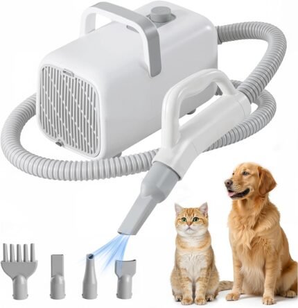 NEWBULIG Dog Hair Dryer with Heater for Grooming, Temperature Adjustable
