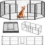 NEWBULIG Dog Playpen Indoor 32 Inch 8 Panels, Metal Outdoor Dog Fence Pen