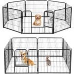 NEWBULIG Dog Playpen Indoor 8 Panels 24 Inch, Metal Outdoor Dog Fence Pen