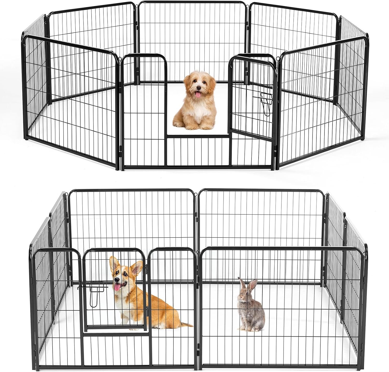 NEWBULIG Dog Playpen Indoor 8 Panels 24 Inch, Metal Outdoor Dog Fence Pen NEWBULIG Dog Playpen Indoor 8 Panels 24 Inch, Metal Outdoor Dog Fence Pen
