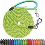 NTR 15FT Training Leash for Dogs, Nylon Rope Dog Leash with 2 Swivel Hooks and Comfortable Padded Handle, Cat Puppy Leash Lead for Small Medium Large Dogs Training, Playing, Camping, or Backyard