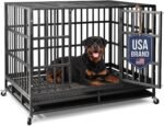 NUGRIART 48 inch Heavy Duty Indestructible XL Dog Crate for Large Dogs